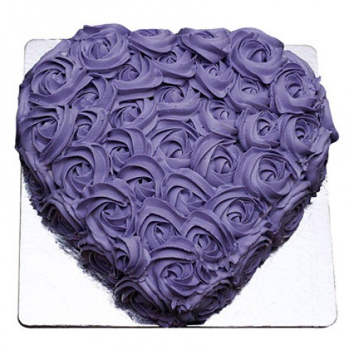 Purple Rose Heart Cake Delivery in Faridabad