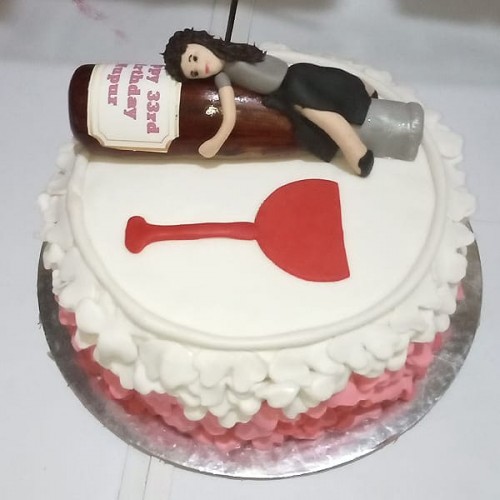 Drunk Girl Theme Fondant Cake Delivery in Faridabad