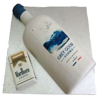 Gray Goose Vodka & Marlboro Cigarette Designer Cake Gray Goose Vodka & Marlboro Cigarette Designer Cake