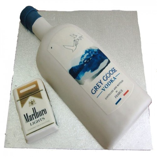Gray Goose Vodka & Marlboro Cigarette Designer Cake Delivery in Faridabad