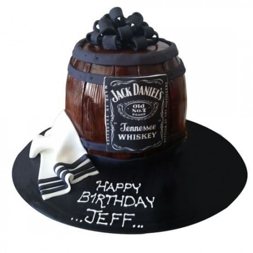 Jack Daniels Themed Fondant Cake Delivery in Faridabad