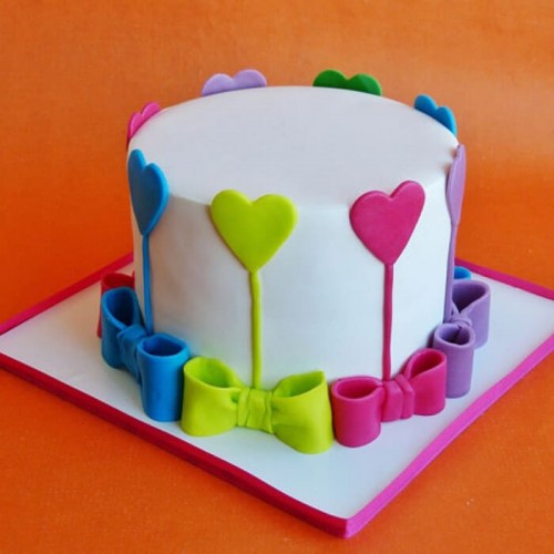 Colors Of Love Fondant Cake Delivery in Faridabad