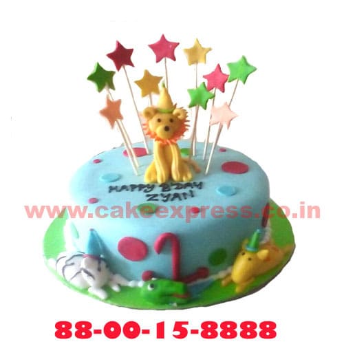Animal Themed Fondant Cake Delivery in Faridabad