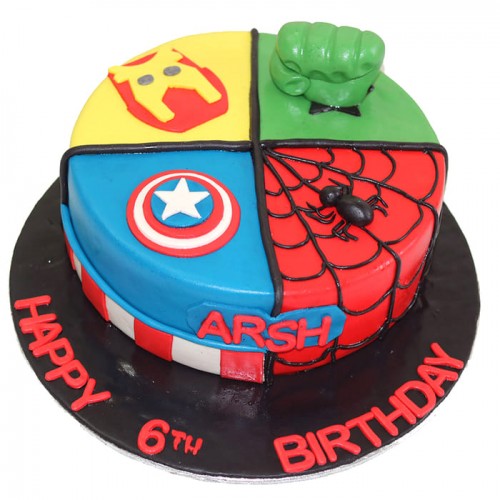 Avengers Theme Fondant Cake Delivery in Faridabad