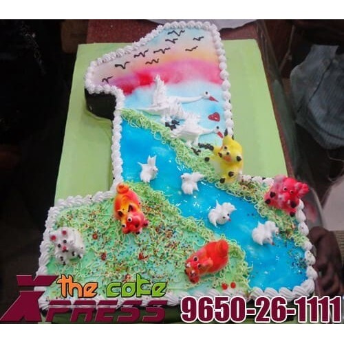 First Birthday Number Cake Delivery in Faridabad