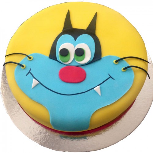 Oggy Theme Fondant Cake Delivery in Faridabad