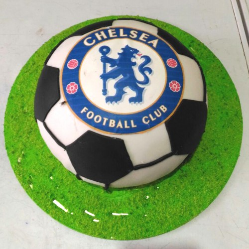 Chelsea Football Shape Cake Delivery in Faridabad