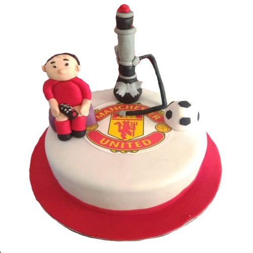 Manchester United Fan Theme Fondant Cake Delivery in Faridabad