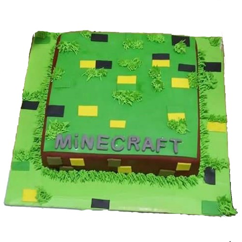 Minecraft Game Theme Fondant Cake Delivery in Faridabad