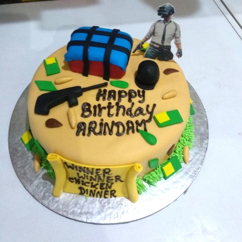 PUBG Game Theme Fondant Cake Delivery in Faridabad