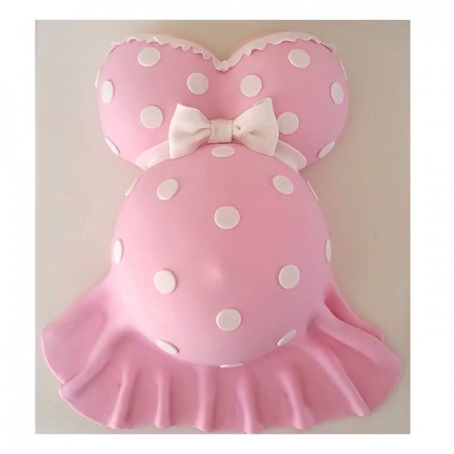 Pregnant Lady Baby Shower Fondant Cake Delivery in Faridabad