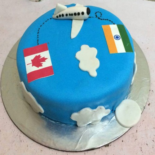 Travel Themed Fondant Cake Delivery in Faridabad
