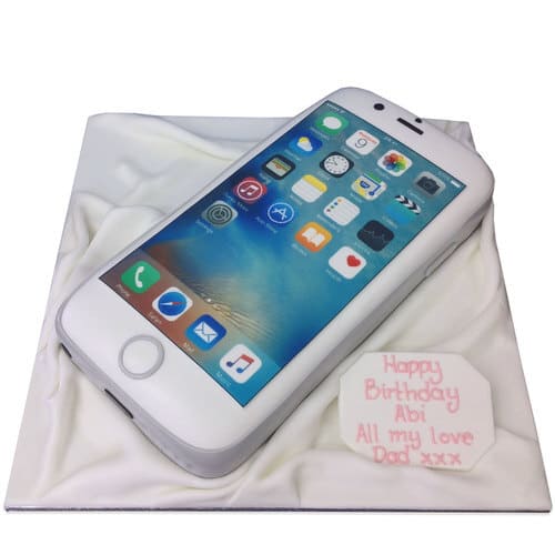 White Iphone Fondant Cake Delivery in Faridabad