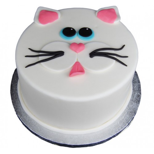 Kitty Face Fondant Cake Delivery in Faridabad