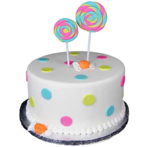 Candy Polka Dot Fondant Cake Delivery in Faridabad