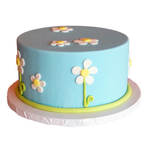 Daisy Theme Fondant Cake Delivery in Faridabad