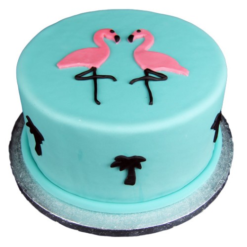 Flamingo Theme Fondant Cake Delivery in Faridabad