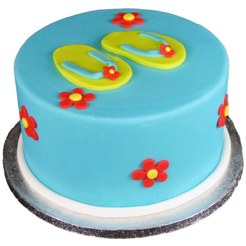 Flip Flop Theme Fondant Cake Delivery in Faridabad