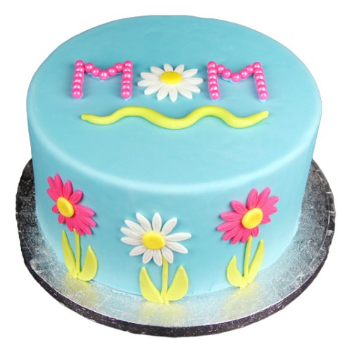 Floral MOM Fondant Cake Delivery in Faridabad
