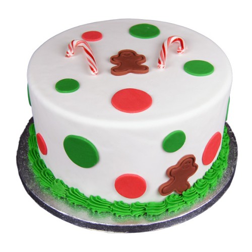 Gingerbread Man Dots Fondant Cake Delivery in Faridabad
