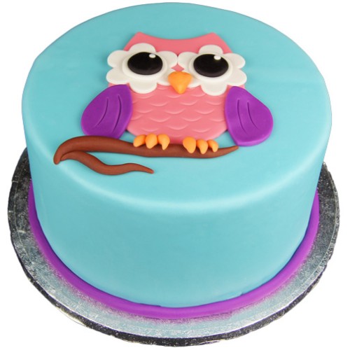 Owl Theme Fondant Cake Delivery in Faridabad