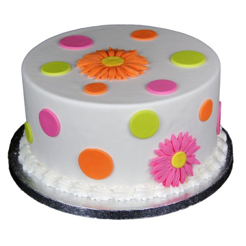 Polka Dot Daisy Fondant Cake Delivery in Faridabad