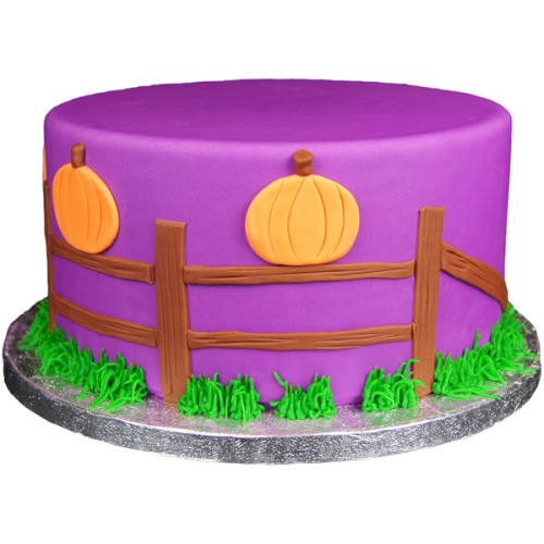 Pumpkin Fence Fondant Cake Delivery in Faridabad