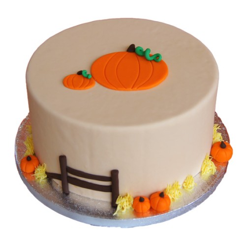 Pumpkin Theme Fondant Cake Delivery in Faridabad