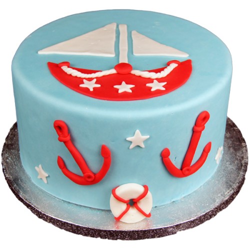Sailboat Theme Fondant Cake Delivery in Faridabad