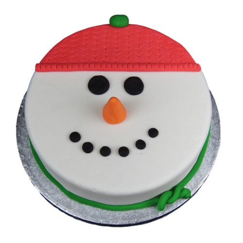 Snowman Face Fondant Cake Delivery in Faridabad