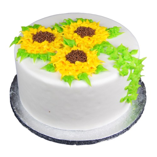 Sunflower Theme Fondant Cake Delivery in Faridabad
