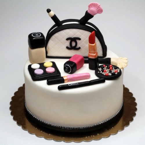 Special Chanel Cosmetics Fondant Cake Delivery in Faridabad