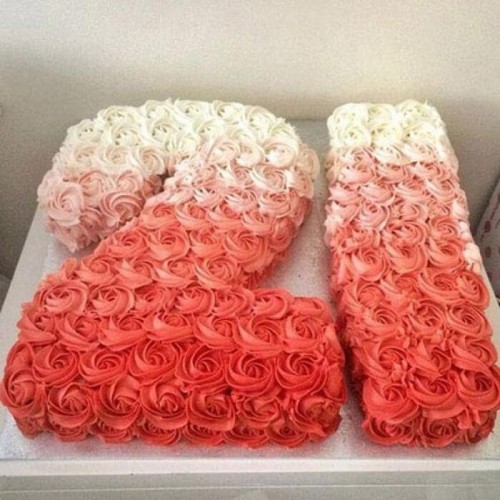 21 Number Rose Cream Cake Delivery in Faridabad