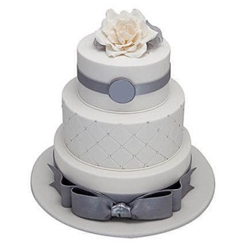 3 Tier Silver Anniversary Chocolate Cake 3 Tier Silver Anniversary Chocolate Cake
