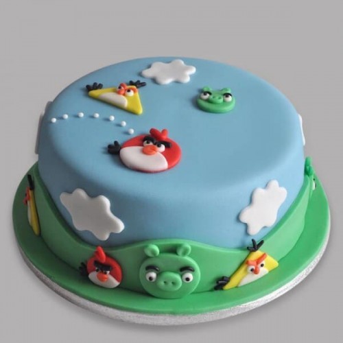 Angry Birds Character Fondant Cake Delivery in Faridabad