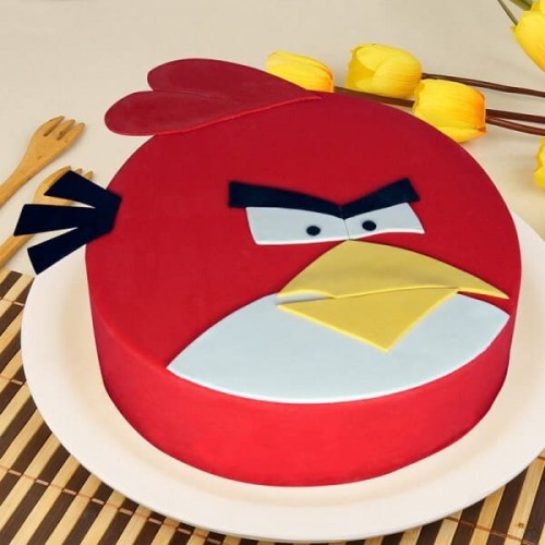 Appealing Angry Bird Fondant Cake Delivery in Faridabad