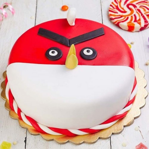 Appetizing Angry Bird Fondant Cake Delivery in Faridabad