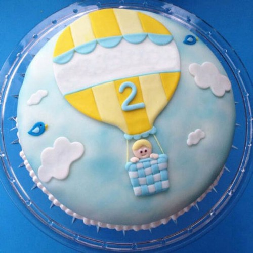 Baby In Balloon Fondant Cake Delivery in Faridabad