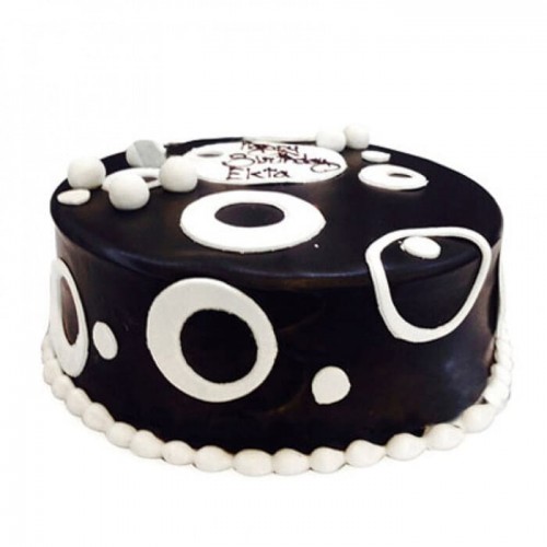 Black And White Fondant Cake Delivery in Faridabad