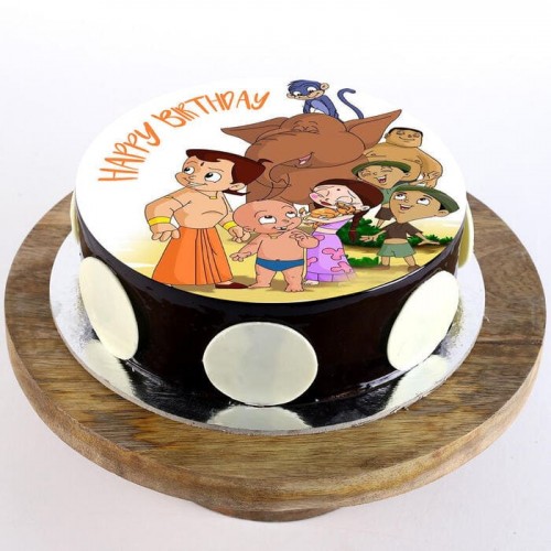 Chhota Bheem Special Chocolate Photo Cake Delivery in Faridabad