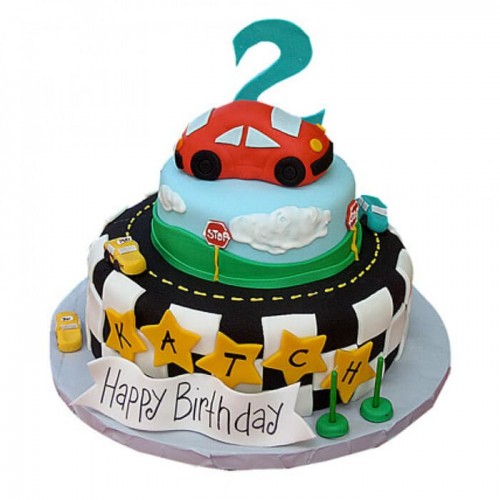 Coolest Car Theme Fondant Cake Delivery in Faridabad