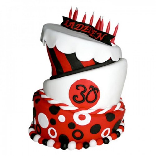 Exquisite Red Wedding Fondant Cake Delivery in Faridabad