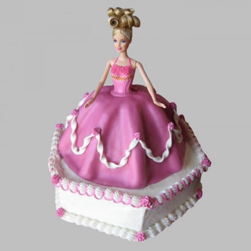 Florid Barbie Fondant Cake Delivery in Faridabad