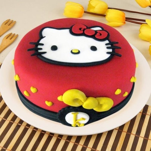 Hello Kitty Chocolate Fondant Cake Delivery in Faridabad