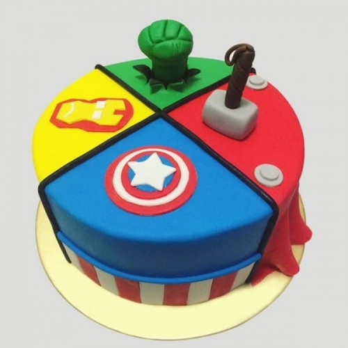 Mighty Avengers Fondant Cake Delivery in Faridabad