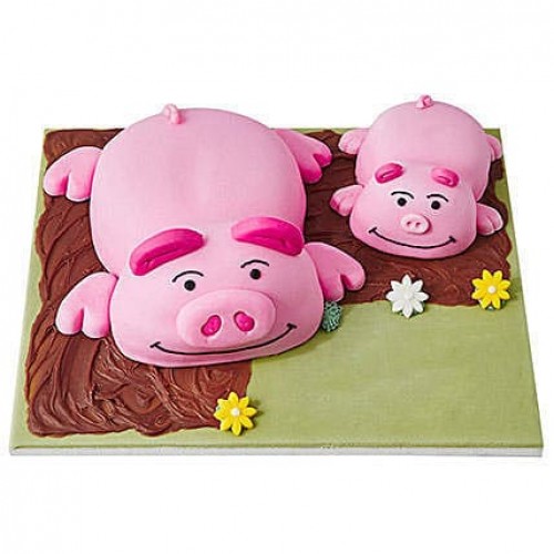 Percy Pig Designer Fondant Cake Delivery in Faridabad