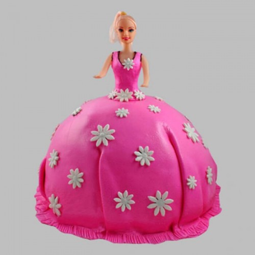 Pink Delight Barbie Fondant Cake Delivery in Faridabad