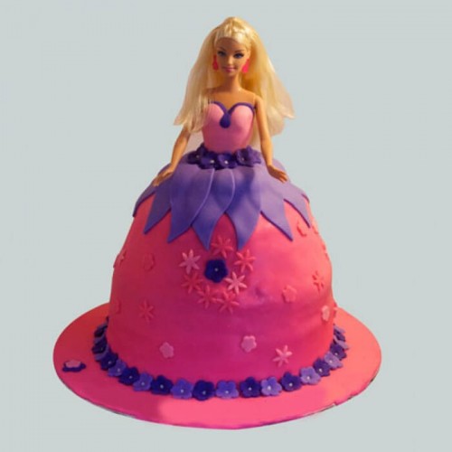 Royal Barbie Doll Fondant Cake Delivery in Faridabad