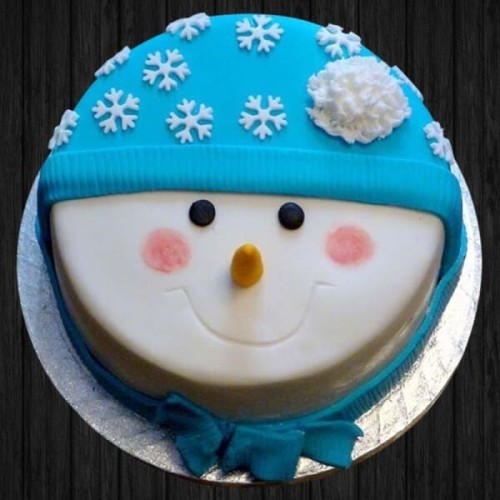 Snowy White Fondant Cake Delivery in Faridabad