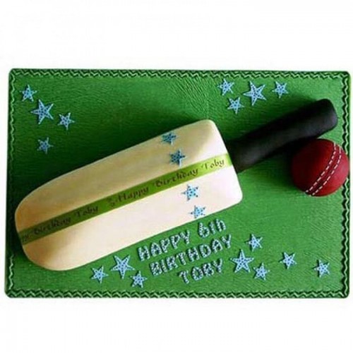 Splendid Cricket Bat Ball Fondant Cake Delivery in Faridabad